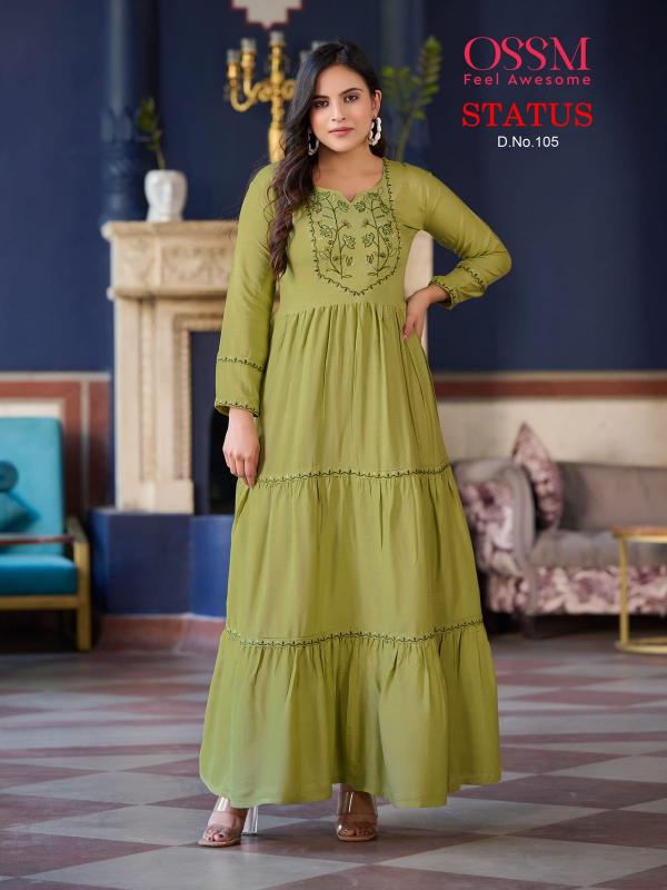 Ossm Status Vol 1 Fancy Party Wear Designer Long Kurti Collection